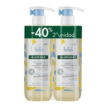 Klorane Bebe Physicalendulina Gel Espuma Suave 2x500Ml Duplo