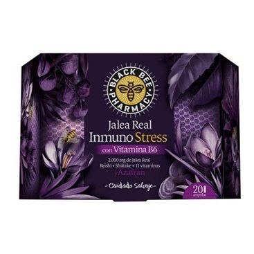 Jalea Real Black Bee Inmuno Stress Con Vitamina B6 20 Ampollas