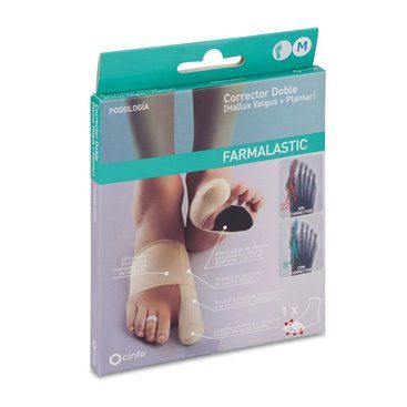 Corrector duplo de joanete e Plantar Farmalastic Pé Izdo T-M