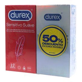 Durex Sensitive Soft Sensitive + Invisible Condoms 2 Packs 12 Units Duplo