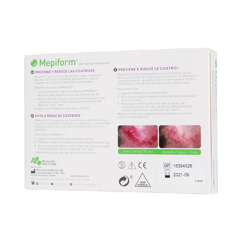 Buy Mepiform Scar Reducer Silicone 5x7,5 Cm 5 pcs. Deals on Mepiform brand.  Buy Now!!
