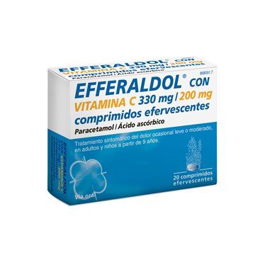 Efferaldol (Eferalgan) Vitamina C 20 Comprimidos Efervescentes