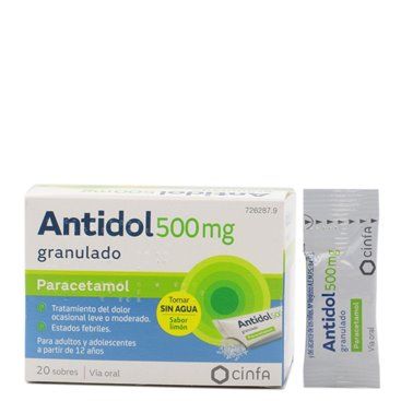 Antidol 500 mg 20 envelopes grânulos orais