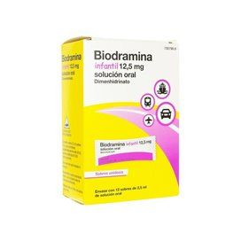 Biodramina infantil 12,5 mg 12 envelopes de dose única solução oral 2,5 ml