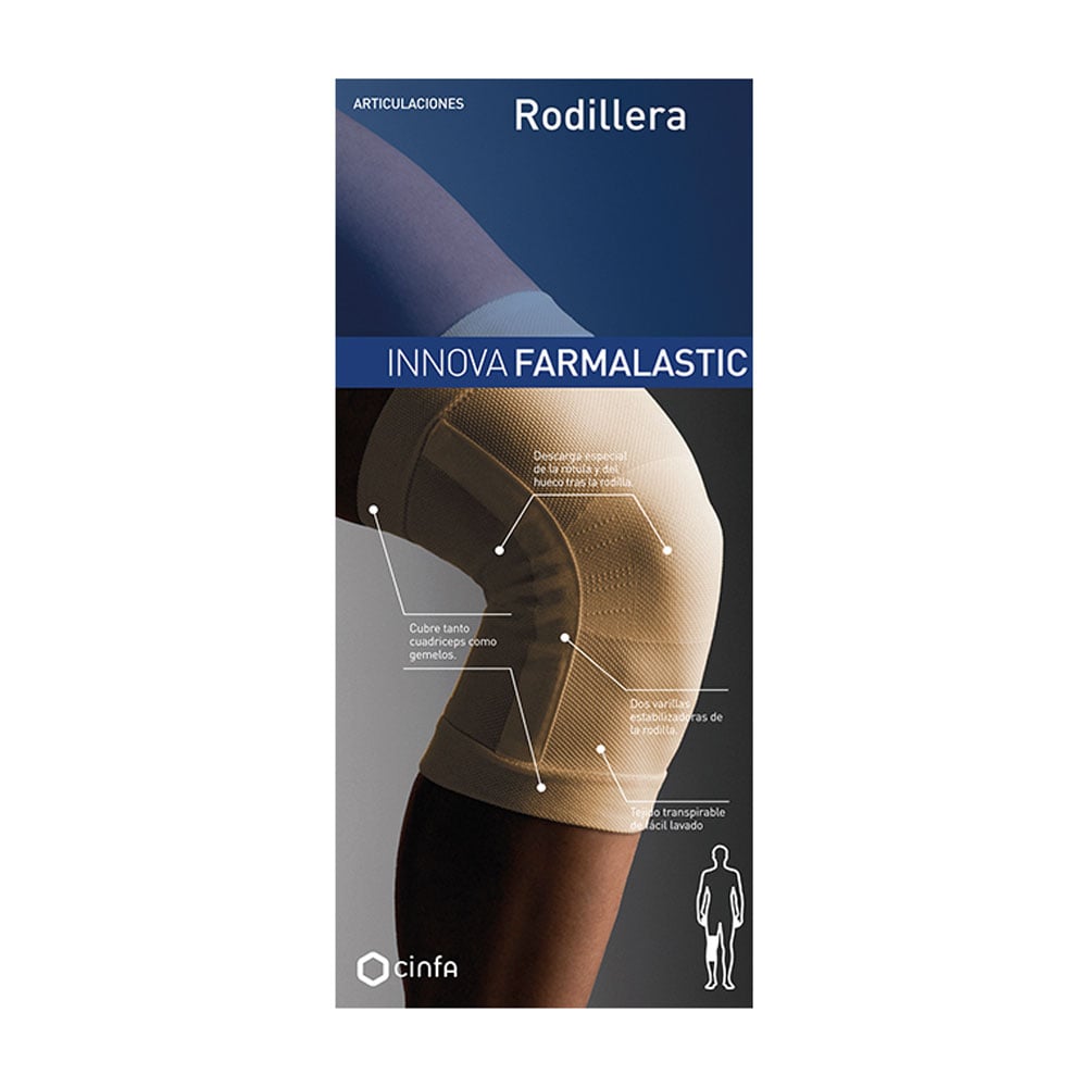 Buy Farmalastic Closed Knee Brace Compression Tech Medium size Beige ...