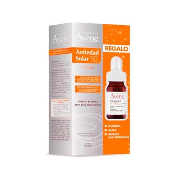 Avene Solar Anti-Aging SPF50+ Color 50Ml + Vitamin Activ C Serum 10Ml
