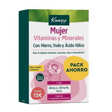 Kneipp Mujer Vitaminas y Minerales 2x15 Comprimidos Efervescentes