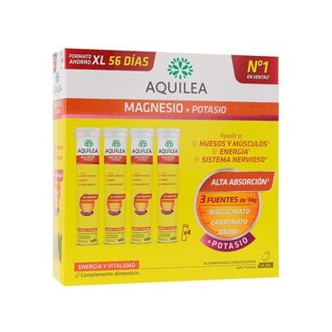 Aquilea Magnésio+ Potássio 56 Comprimidos Efervescentes Formato XL