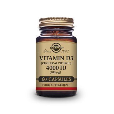 Solgar Vitamina D3 4000 UI (100Mcg) 60 Cápsulas vegetais