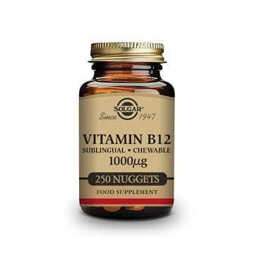 Solgar Vitamina B12 1000Mcg (Cianocobalamina) 250 comprimidos mastigáveis